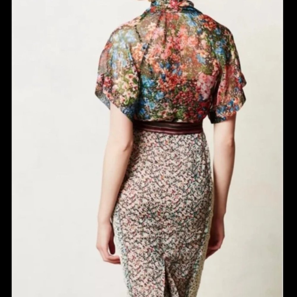 Byron Lars Lana Sheath Floral Lace Dress Mixed Media Sequins Size 2 Rare find - Picture 2 of 4